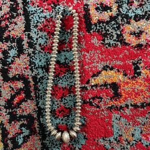 ❌ SOLD ❌ Handmade stamped native American sterling silver pearl necklace